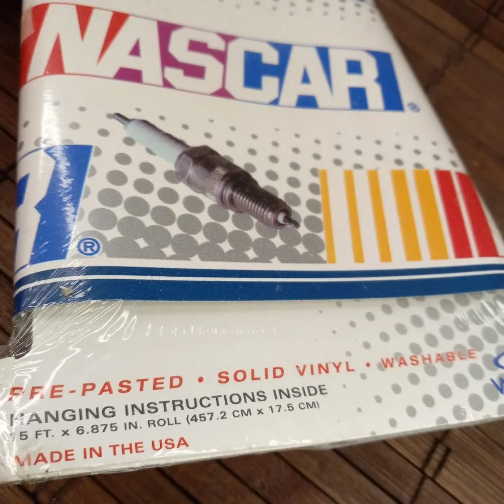 NASCAR Warner Vinyl Wall Paper Border 15 Feet Pre-Pasted Washable